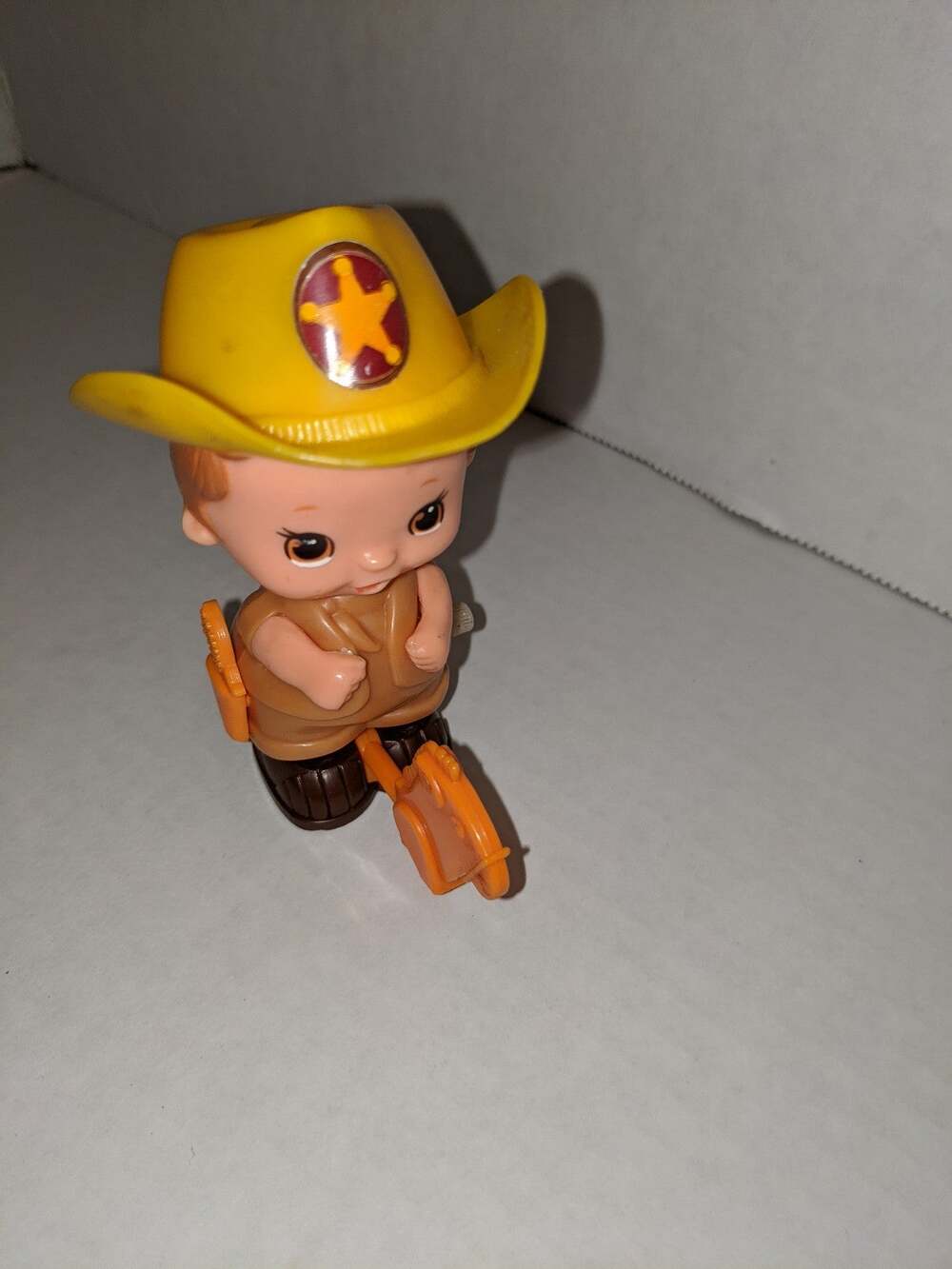 Vintage 1979 Tomy 4" Wind Up Hoping Boy Riding Toy Horse